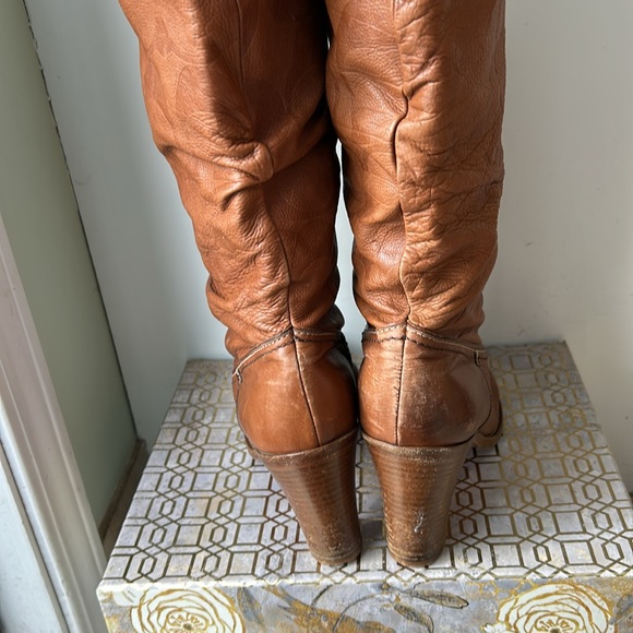 Coach Meredith Leather Monogram Tall Heeled Buckle Boots Women's size 9 - Picture 5 of 9